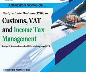 Admission in the PGD in 'Customs, VAT and Income Tax Management’.
